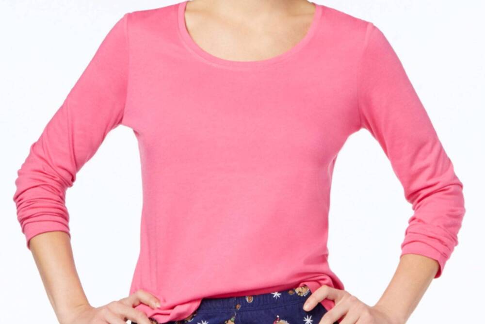 NEW JENNI BY JENNIFER MOORE long sleeve pajama top in pink